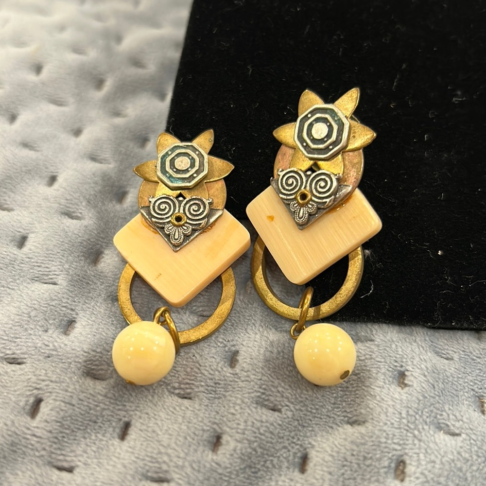 Vintage Fragments Art Earrings-Boutique
